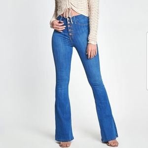 5 button high waisted flare jeans